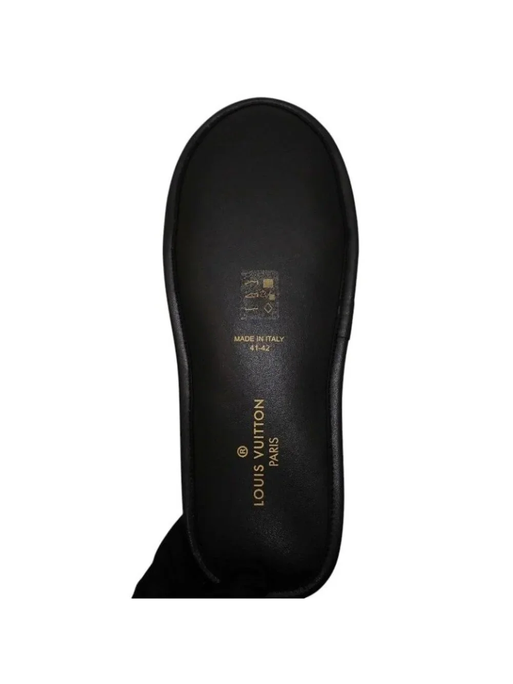 Louis Vuitton LV Suit Line Mules Slippers Room Shoes 42 Velvet Mink Black